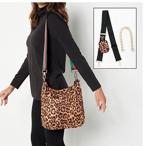 ADHORNED boutique crossbody messenger shoulder bag leopard - NWOT must c this!